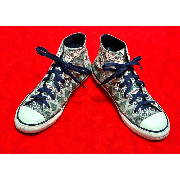 Converse Chuck Taylor High Top Holiday Sweater Christmas Mens 6 Womens 8 169352c - Picture 4 of 11